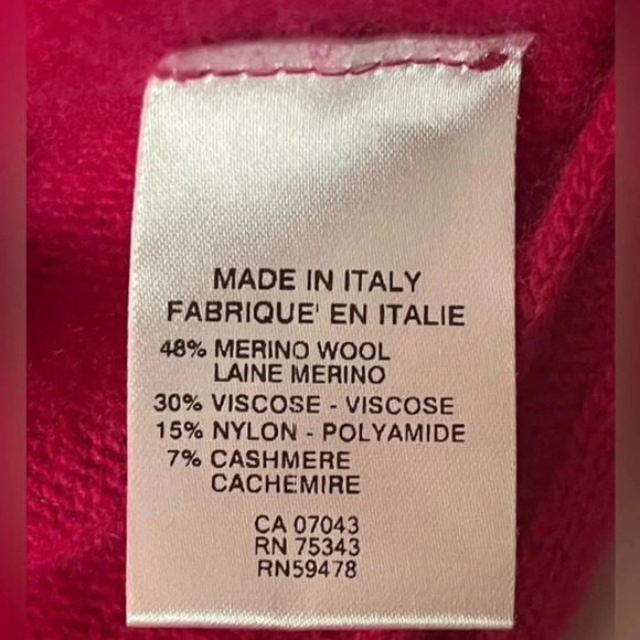 Bianco & Blu Made in Italy Women's Fuschia Pink Dolman Sleeve Sweater Sz… - Picture 11 of 11